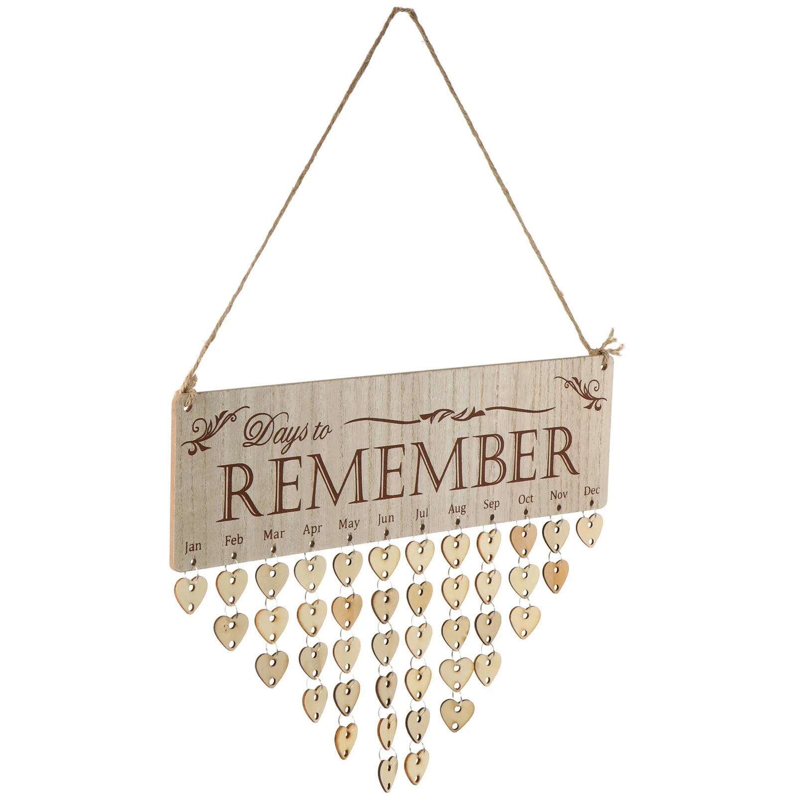 

1 Set Wooden Slices Holes Diy Family Birthday Calendar Recording Plaque Wall Decor Holiday Party Reminder Board Ornament Craft