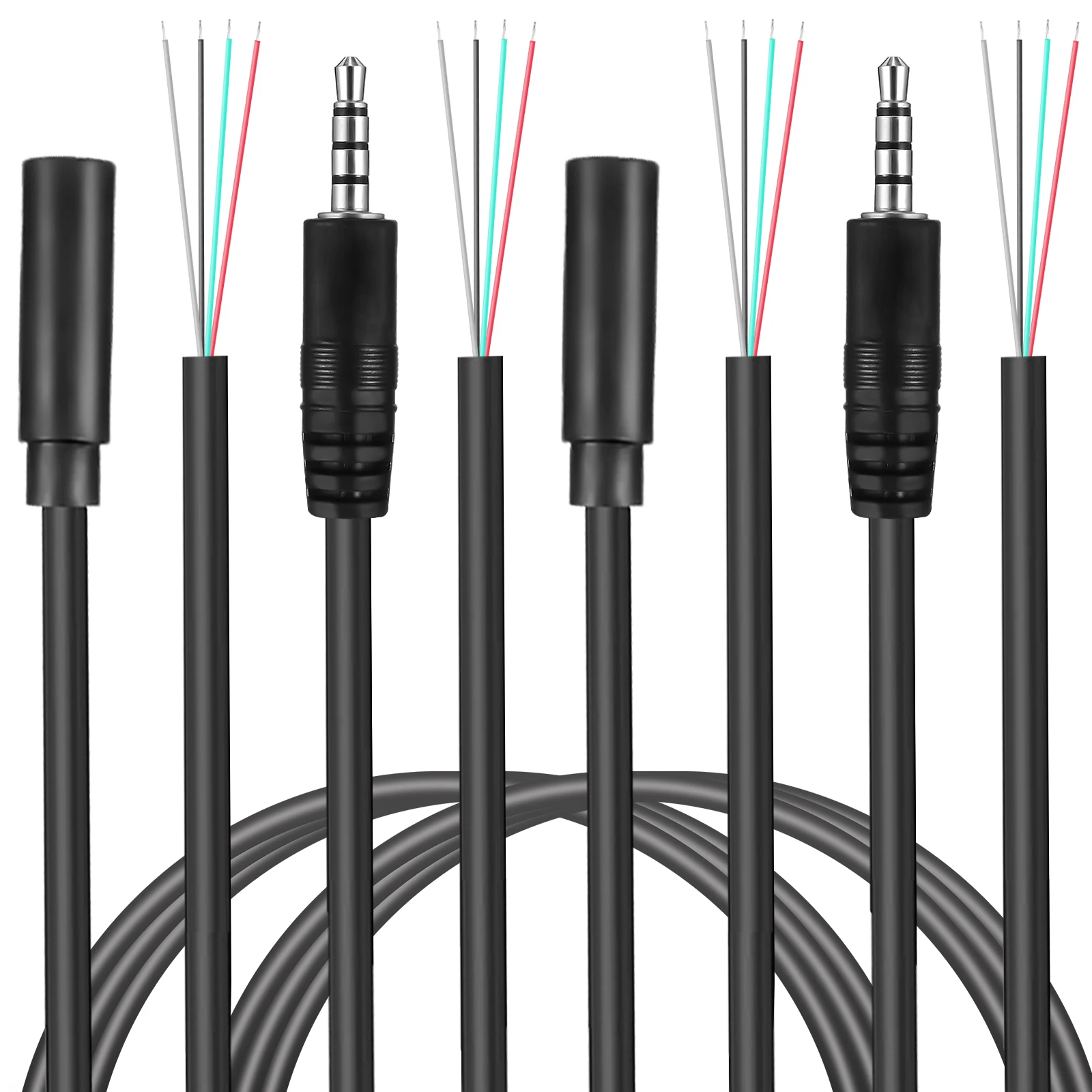 

8pcs Male Female Audio Plug Set Replacement Cables 1m Length Speaker Microphone Sound Card Microphone Wire Connection