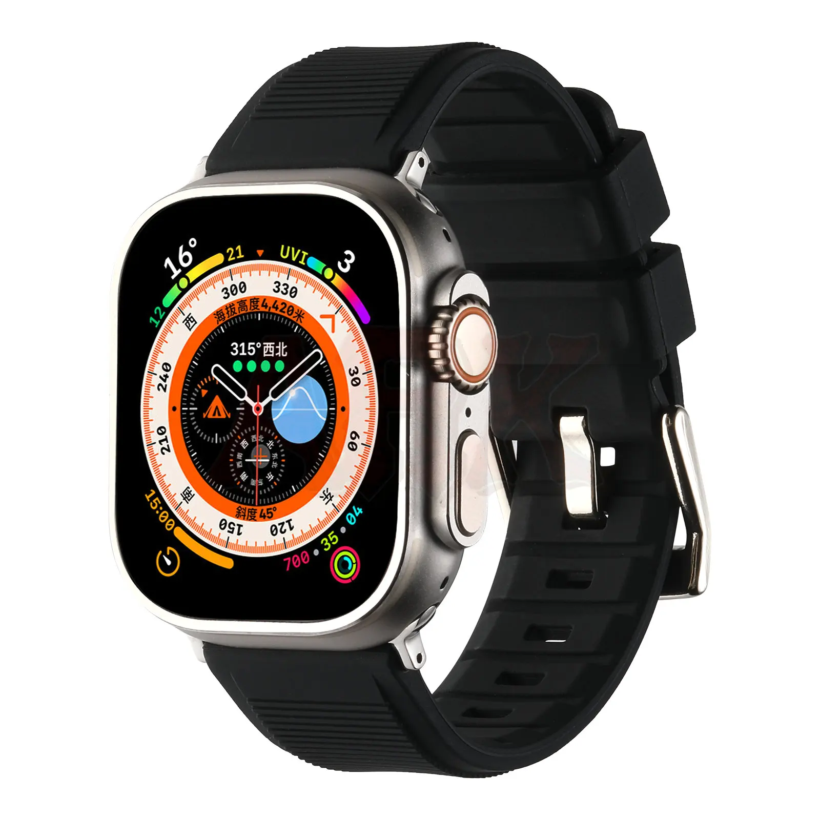 Silikonowy pasek do Apple Watch serii Ultra 7 8 SE 6 5 4 3 44mm 45mm 42mm bransoletka Apple Watch Ultra Band 49mm witalność pomarańczowy