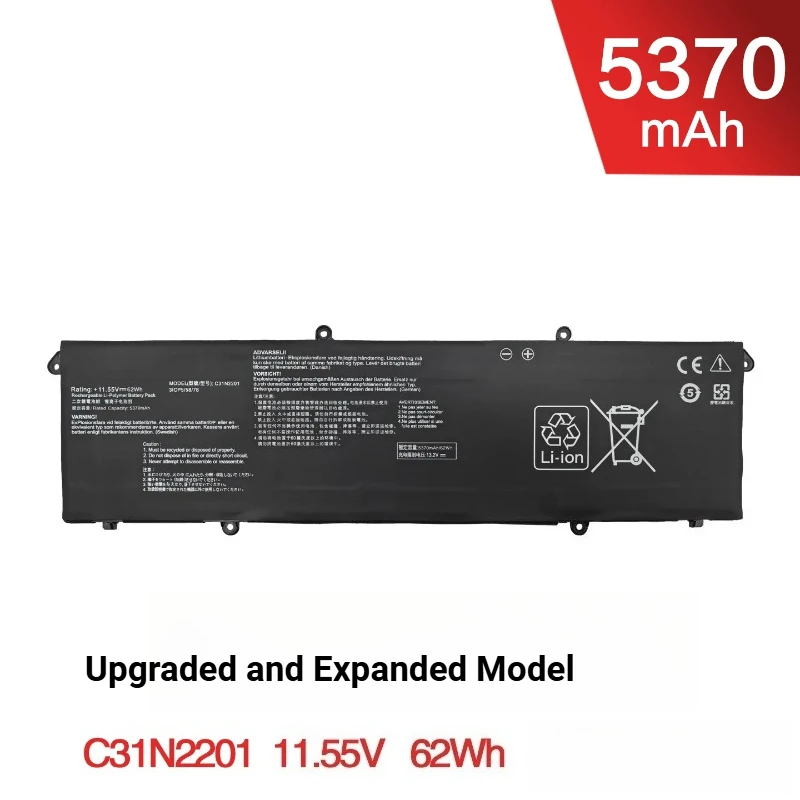 New C31N2201 42Wh 62Wh High Capacity Laptop Battery for Asus VivobookGo15 E1504G ADOL14V MT7902 0B200-04260000 11.55V