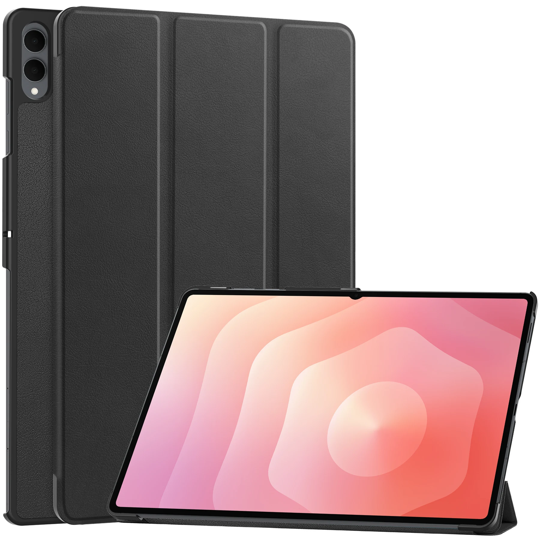 For Samsung Galaxy Tab S11 Ultra Case Anti-Drop Leather Stand Tablet Cover - Black
