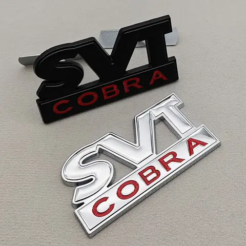 3D-metalllogotyp SVT COBRA-bilklistermärke bakre bagagerumsmärke framgrill-emblem för Ford Mustang Shelby GT500 GT350 F150 GT-tillbehör 10 best sales Shelby GT500 tillbehör - №2