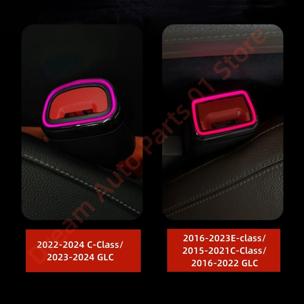 Automotive Seat Belt Buckle Atmosphere Light for Mercedes-Benz C-Class E-Class GLC W213 W214 W206 W205 X253 X254 CLS GT EQC EQE