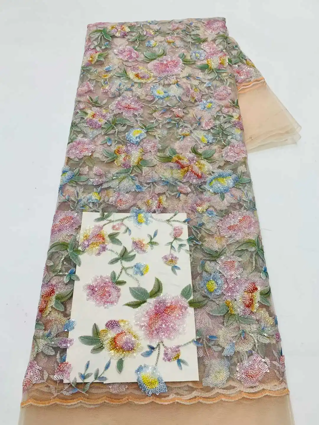 

2026 Высококачественная сетчатая вышивка с блестками, африканская французская нигерийская кружевная ткань с бисером для свадебного платья