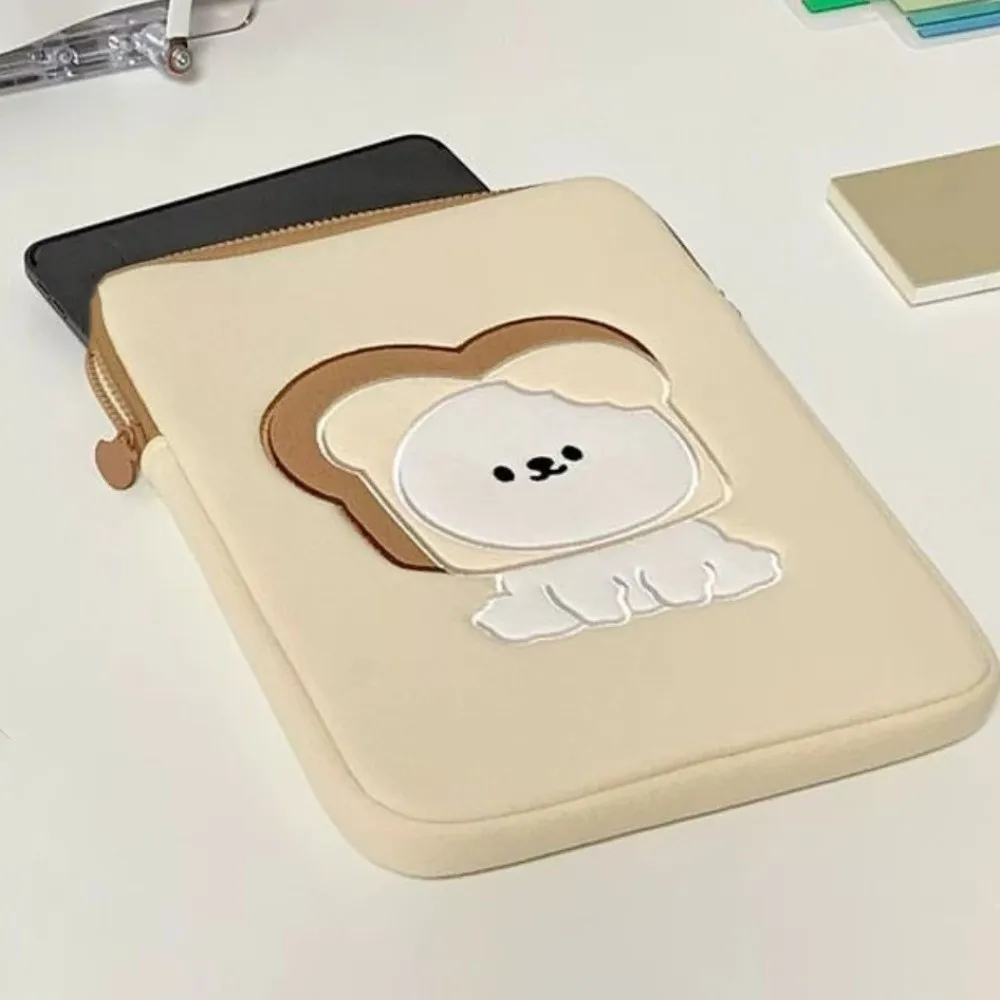 Bolsas con cubierta para tableta, bolsa para ordenador portátil con dibujos de perros y pan, a prueba de golpes, funda para tableta Kawaii, bolsa fina y dulce para ordenador para chica, paquete de archivos