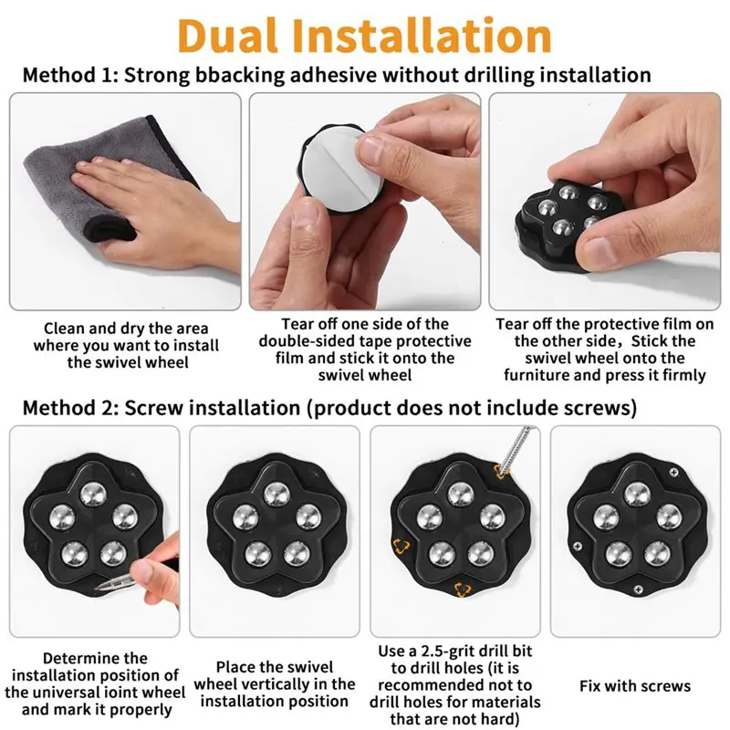 Pack Of 12 Mobile Ball Bearing Furniture Castors Universal Wheel Silent Foot Wheel Base Cart Slide Wheel