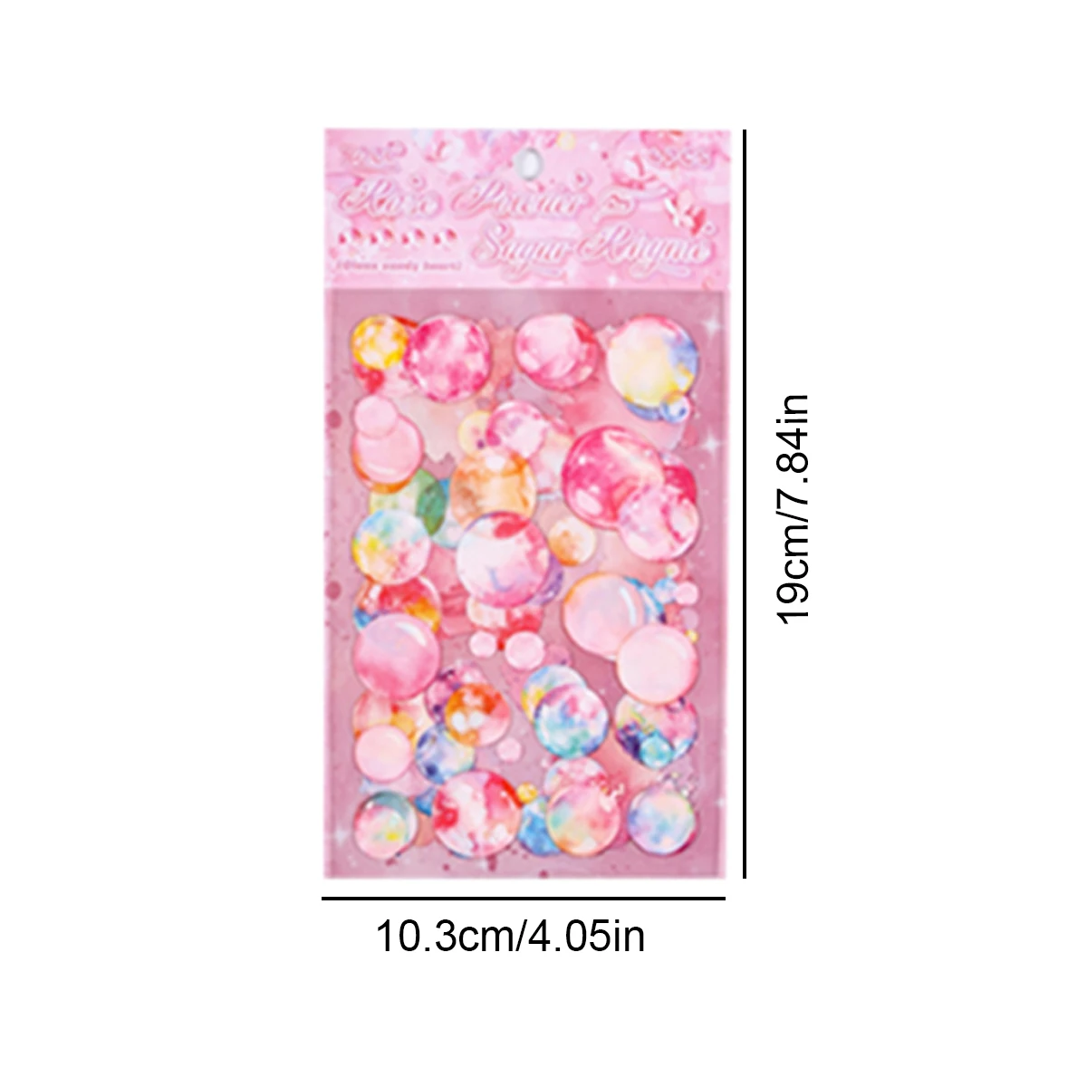 4pcs Colorful Bubble Pattern PET Stickers, Transparent Waterproof Scrapbook Stickers, Gift Card and Diary Decorations