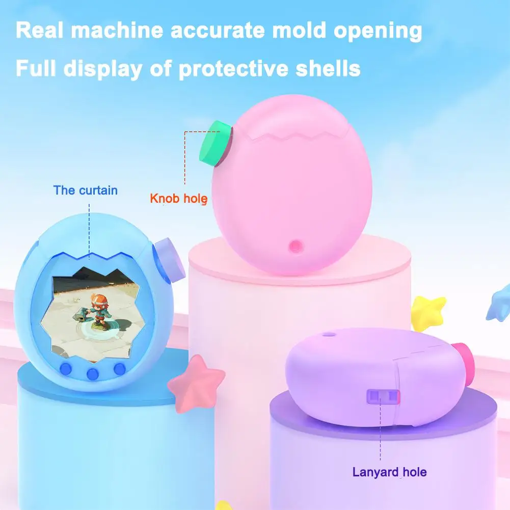 لـ Tamagotchi Paradise غطاء من السيليكون غطاء مقاوم للصدمات مضاد للانزلاق غطاء حماية ناعم لطيف من السيليكون السائل