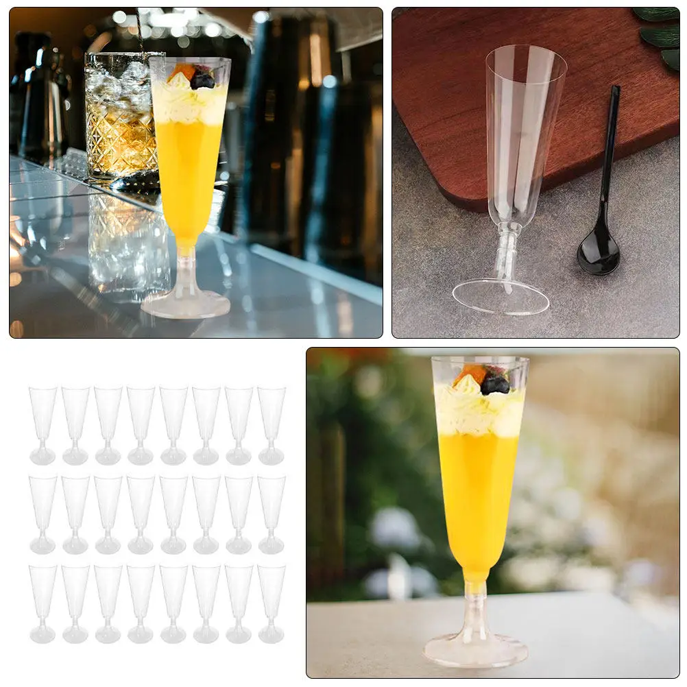 Bubble Tulip Goblet Plastic Double Wall Wine Flute Glass Cocktail Cup Party Bar Drinkware Wedding Clear Goblets view 4