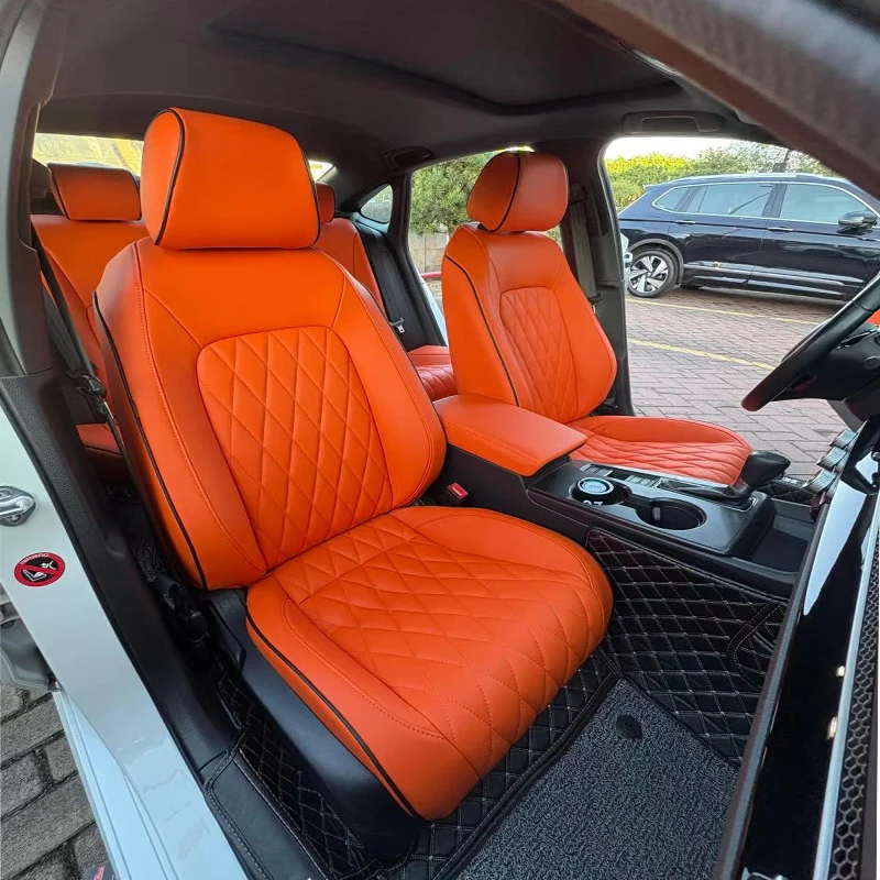 Customize Accessories Car Seat Covers for Honda Civic 2 Rows 5 Seats Full Set Top Quality Leather Waterproof Wear-resistant