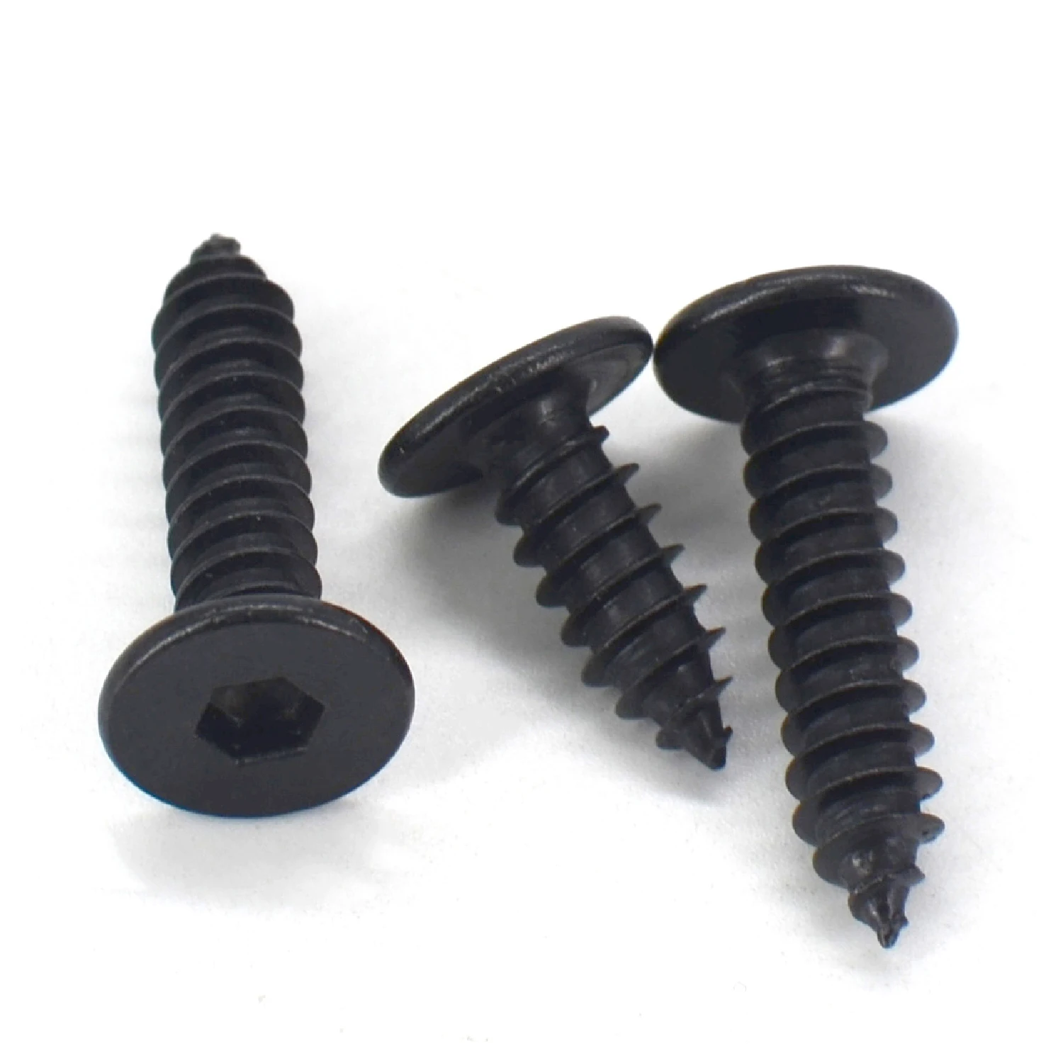 Wood Screws M2 M2.3 M2.6 M3 M3.5 M4 M5 M6 Black 304 Stianless Steel Super Ultra Thin Hex Socket Flat Head Self-Tapping Screws