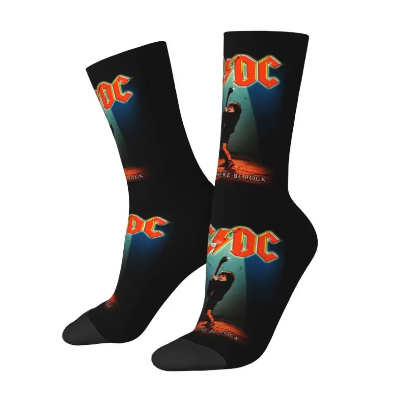 Fashion Vintage Rock AC DC Socks Women Men Warm 3D Print Heavy Metal Music Band Sports Football Socks