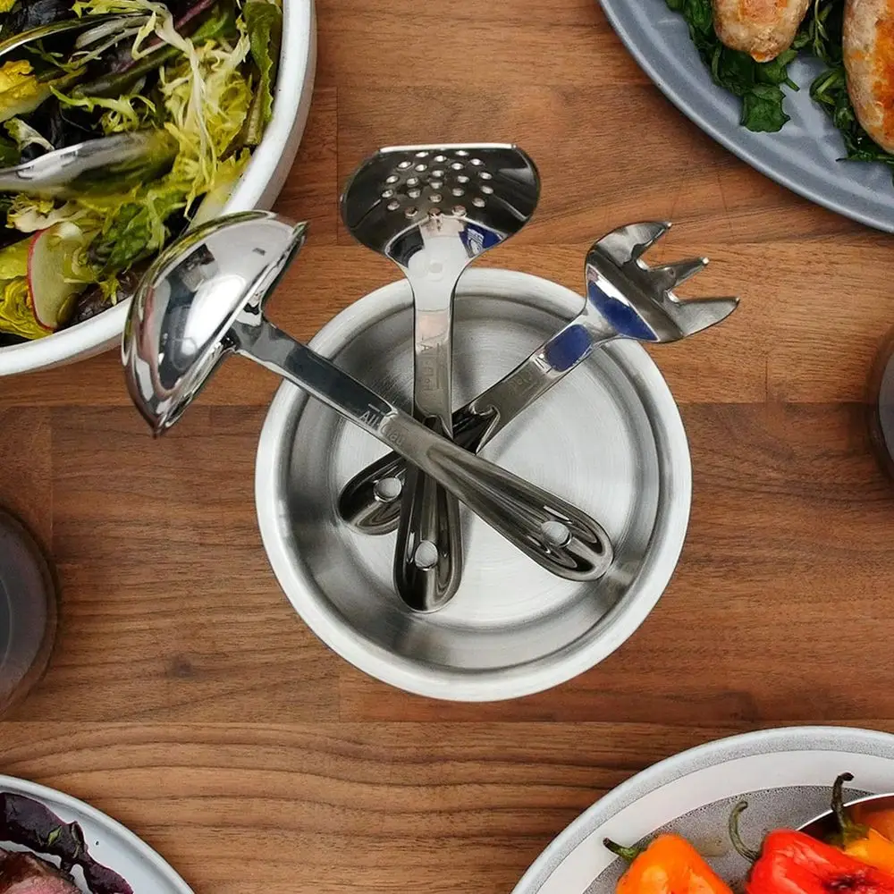 5-Piece Stainless Steel Specialty Kitchen Tool Set with Silver Caddy