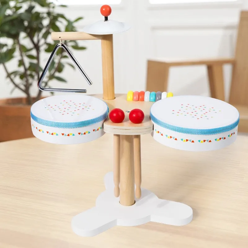 LazyChild Wooden Kids Multi Functional Music Stand Drum Percussion Toy Educational Musical Enlightenment Instrument