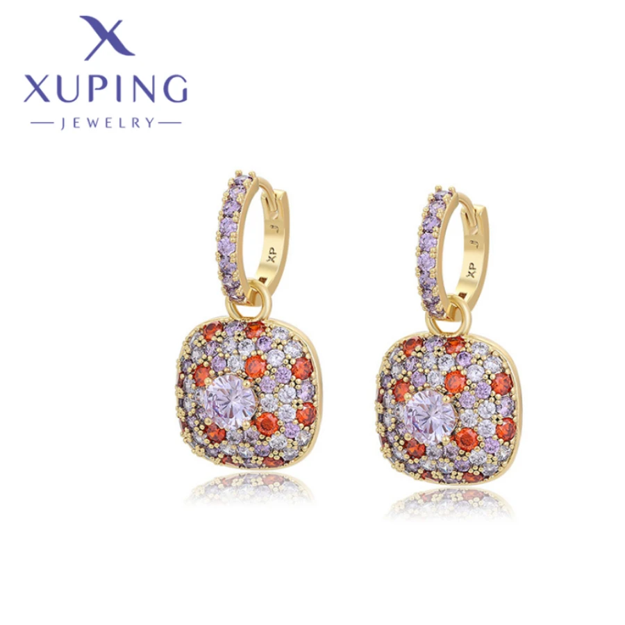 Xuping Jewelry New Fashion Exquisite Circle Style Light Gold Color Earrings for Women Girl Christmas Best Friend Gift X000801801