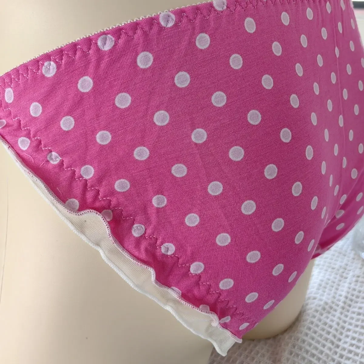 Man's Pink Dots Lace Hem Bondage Sexy  cross-dressing tomboy Cosplay Live Show Costumes BF Gift Harajuku