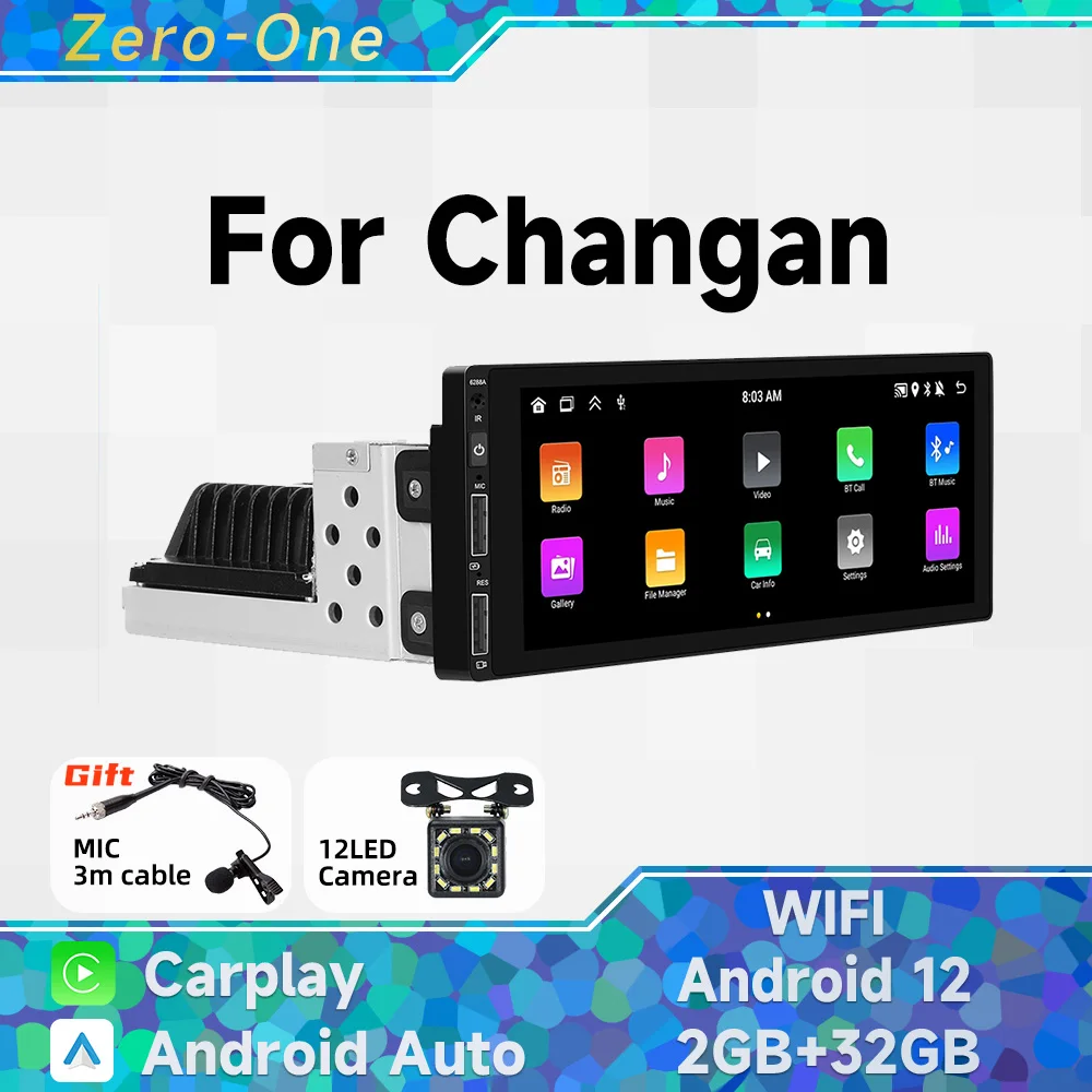 

1 Din Radio Android 13 Car Multimedia for Changan Universal 6.9 Inch Screen Stereo Head Unit Wireless Carplay Autoradio GPS WiFi