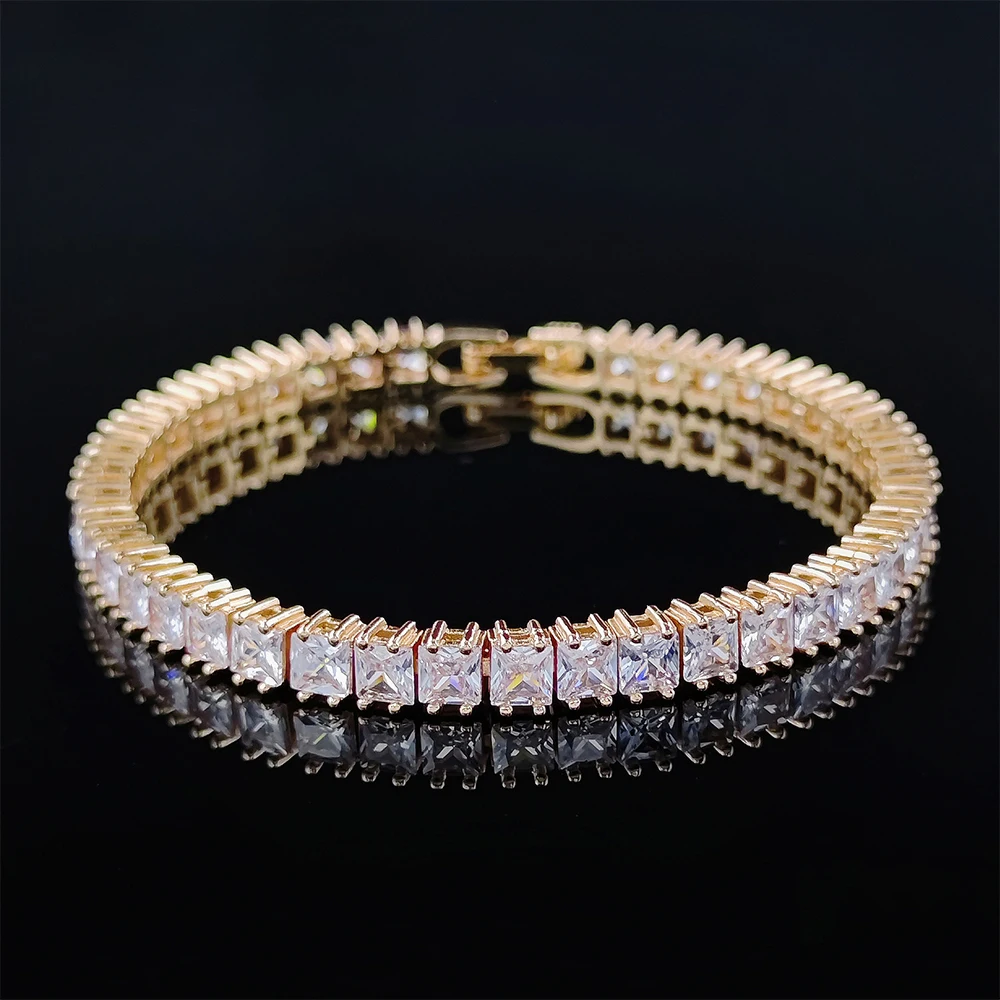 2024 New Luxury Princess Silver Color Bracelet Bangle on Hand for Women Anniversary Gift Jewelry Wholesale Moonso S5451