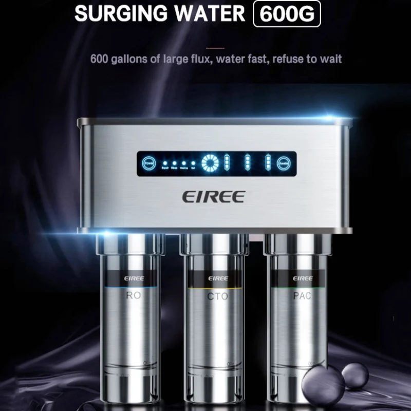 Electric 5-Stage Tankless Food-Grade Stainless Steel RO Water Purifier 400G 600G Reverse Osmosis System Hotel Water Filter