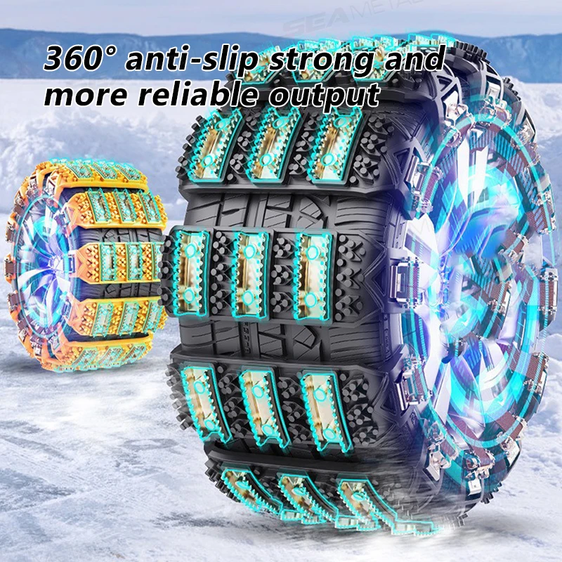 BLALION Anti-Skid Snow Chains Adjustable Car Motorcycles Winter Bad Terrain Wheels Emergency Universal Anti-skid Tire Chains