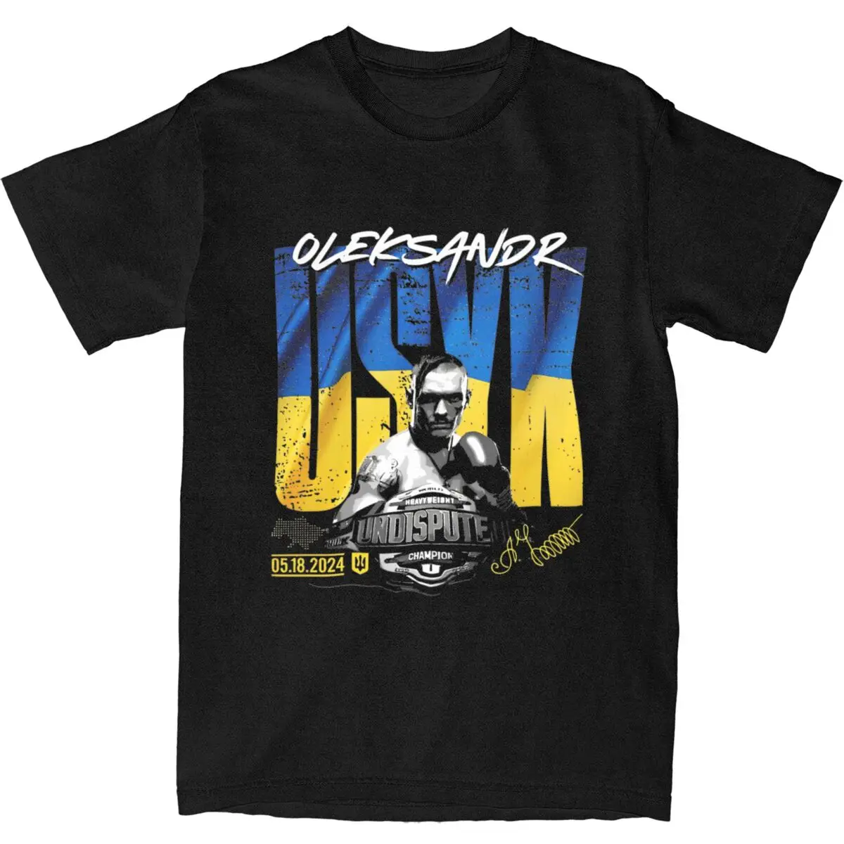 Streetwear T-Shirt Oleksandr Usyk Pure Cotton T Shirts Boxing Ukraine Y2K Novelty Tee Shirt for Male Summer Y2K Casual Top Tees