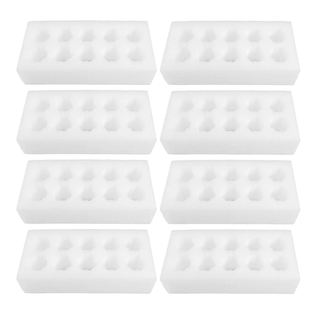 8Sets Protective Egg Tray Thickened Shock Absorbent Portable Egg Holder Delivery Storage Tray 10 Grids Eggs Carrying Holder