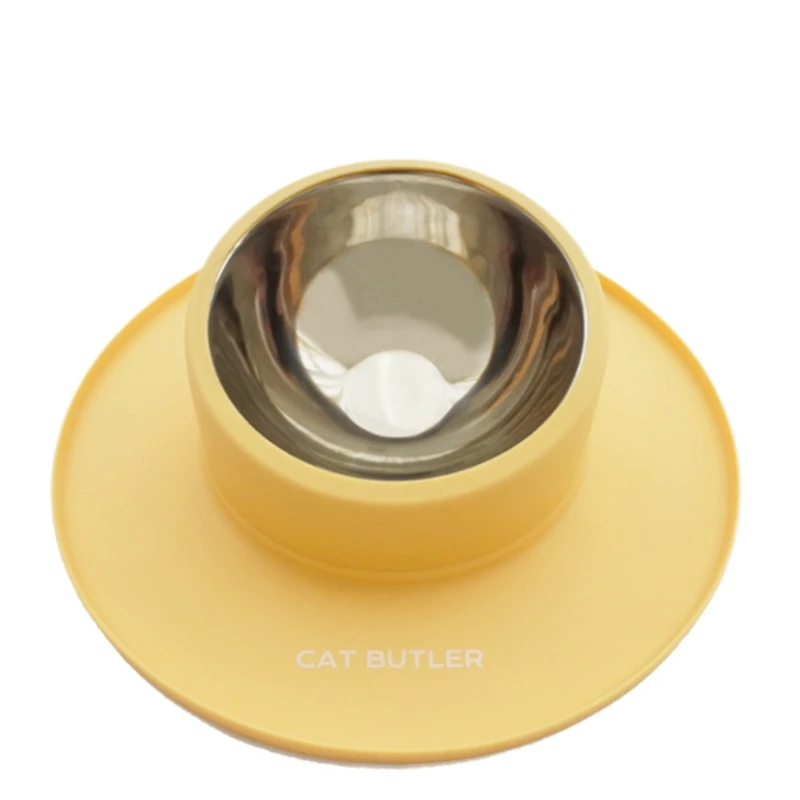 

Silicone Stainless Steel Pet Tableware Household Anti-Spill Cat Food Bowl Pet Supplies Dog Food Bowl Fixed Dog Waterer