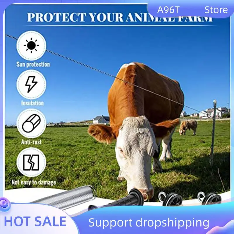 

A96T 8 Pieces Electric Fence Gate Handle Kit Electric Fence Gate Kit Anchors Spring Gate Handle Kit