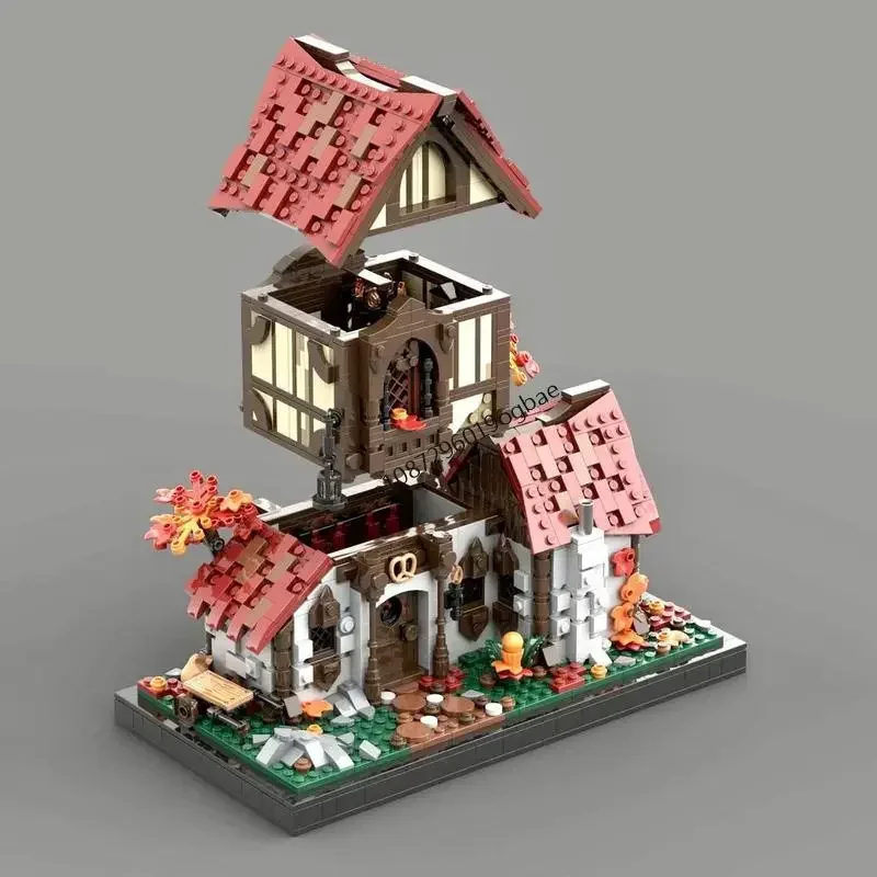 New 2006Pcs Moc European Medieval Street View Fantasy Bakery Model Custom Puzzles Diy Creative Ideas Kid Toy Birthday Gift