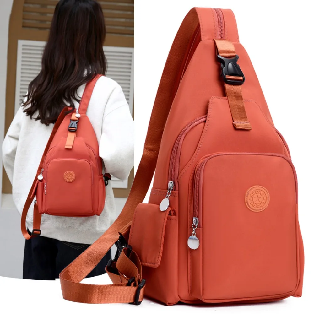 Korean Version of Nylon Fabric Fashion Trend Simple Casual Women Chest Bag with Large Capacity Multi-Functional Backpack 핸드백