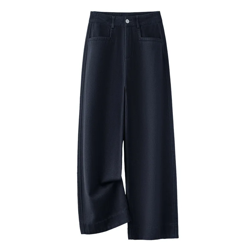 بنطال Ankola أحمر مستقيم الساق للنساء والشتاء، جينز أنيق بقصة ضيقة لشخصيات صغيرة