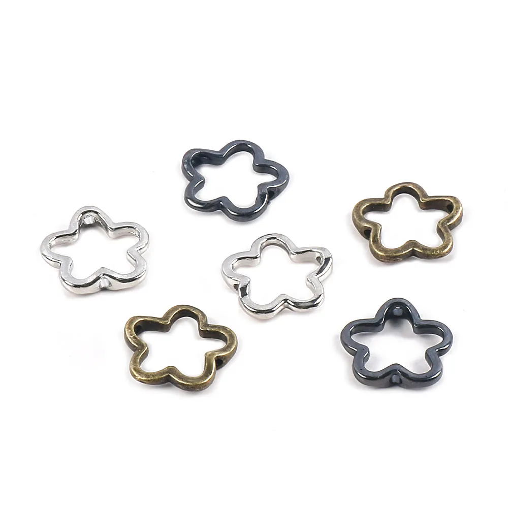 10pcs Alloy Five-Pointed Star Loose Beads Handmade Necklace Bracelet Key Chain Diy Accessories Jewelry Making Materials