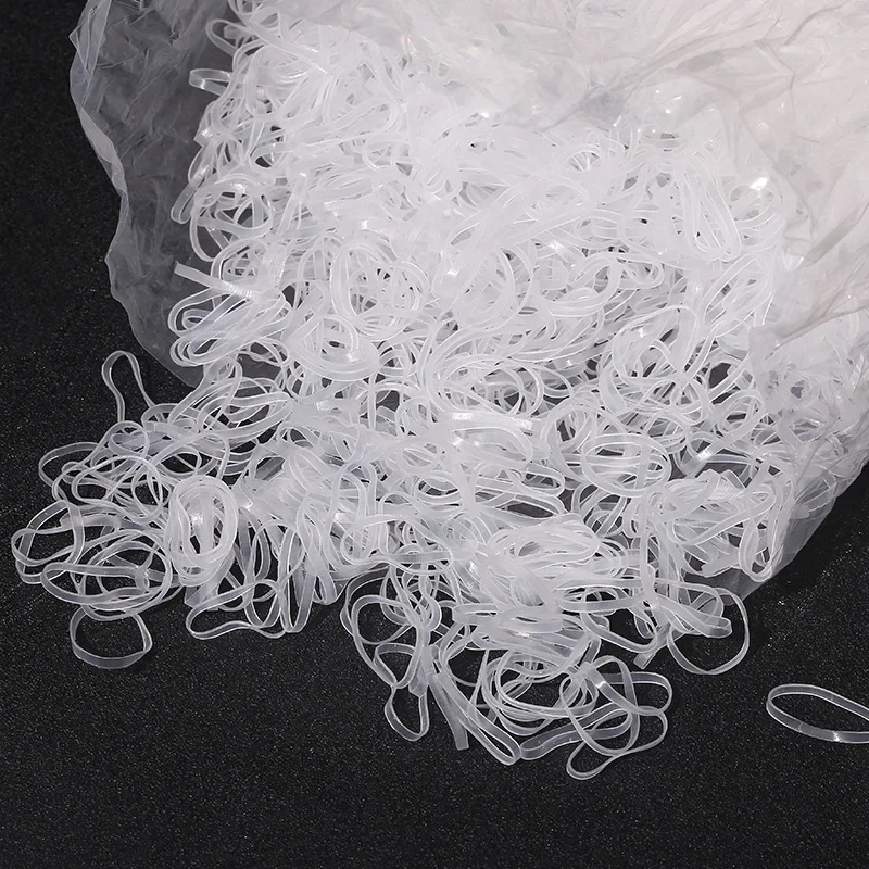 1000Pcs Girls Disposable Rubber Bands Clear Elastic Hair Bands Children Ponytail Holder Ties Headband Kid Hair Tools Accessories