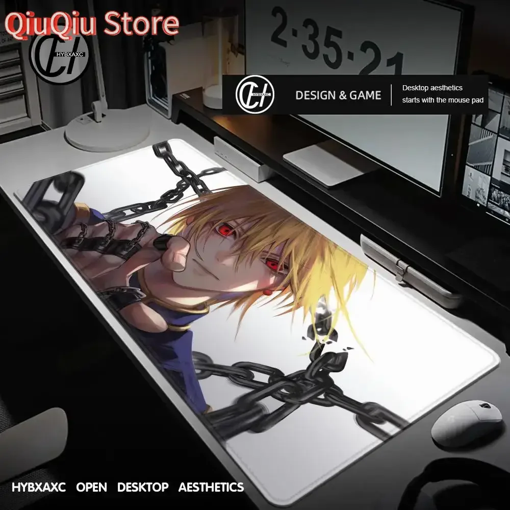 Japan Anime Keyboard Pad Hunter X Hunter Kurapika Mouse Pad Laptop Gamer Cabinet Desk Mat PC Black and White Mousepad