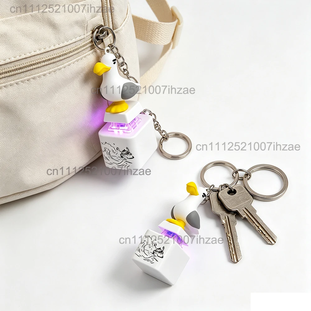 Schreiender Möwen-Schlüsselanhänger mit Leuchtfunktion und Geräusch, Neuartiger Schlüsselanhänger, Dekorative Rucksack- und Schreibtischdekoration, Kreatives Spaßspielzeug – Detail 8