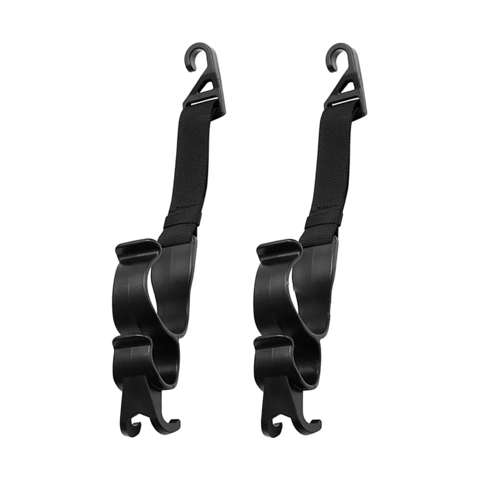 2Pcs Universal Car Seat Hooks Organizer Load Bearing to 15kg Adjustable Seat Back Hook Hanger for Fishing Rods Toys Jackets