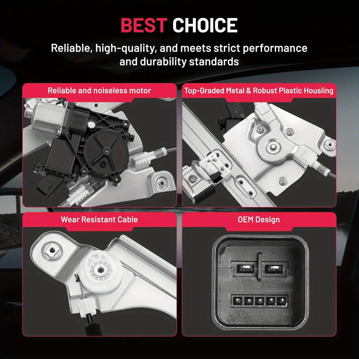 751-967 منظم نوافذ الطاقة مع المحرك الأمامي الأيمن لـ 2010 2011 2012 2013 2014 2015 كاديلاك SRX, 2011 Saab 9-4X #5