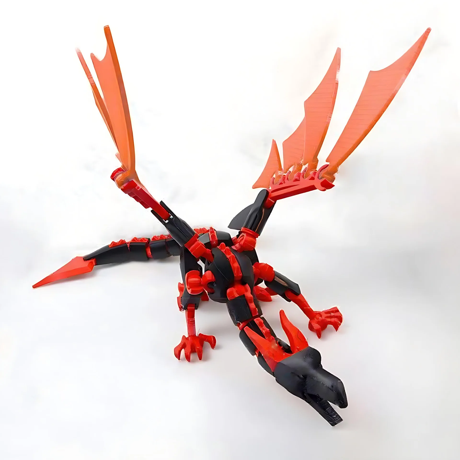 ثلاثية الأبعاد الطباعة المفاصل المنقولة الميكانيكية النار التنين الطائر التنين نموذج بازل أطفال اليدوية DIY تجميعها لعبة سطح المكتب ديكور #3