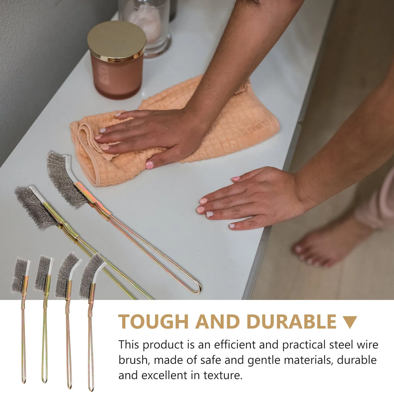 

Wire Brush for Rust Removal Home Cleaning Tool Stainless Steel H Two Styles Straight Elbow Manual Brush Household Accessories