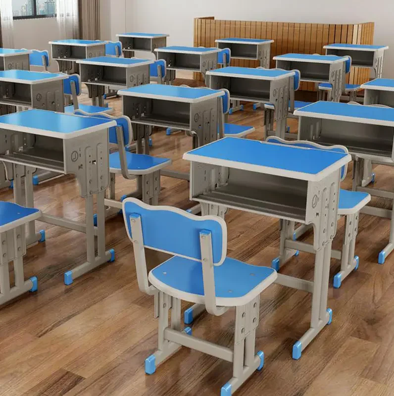 Modern Cheap Classroom Student Furniture Steel School Desk and Chair Table Study Table for Kids Children