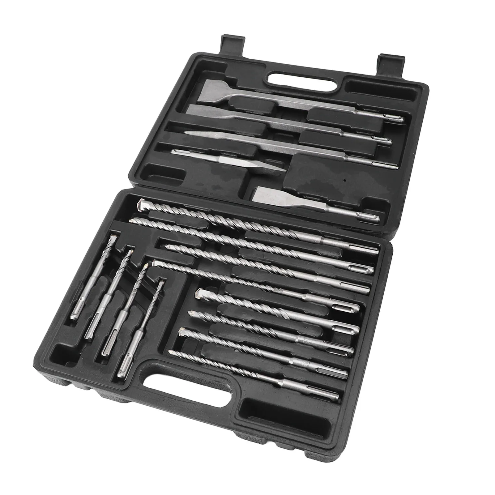 17Pcs Hammer Drill Chisel Bit Combination Set Electric Rotary Hammer Parts for Concrete Tile with Box