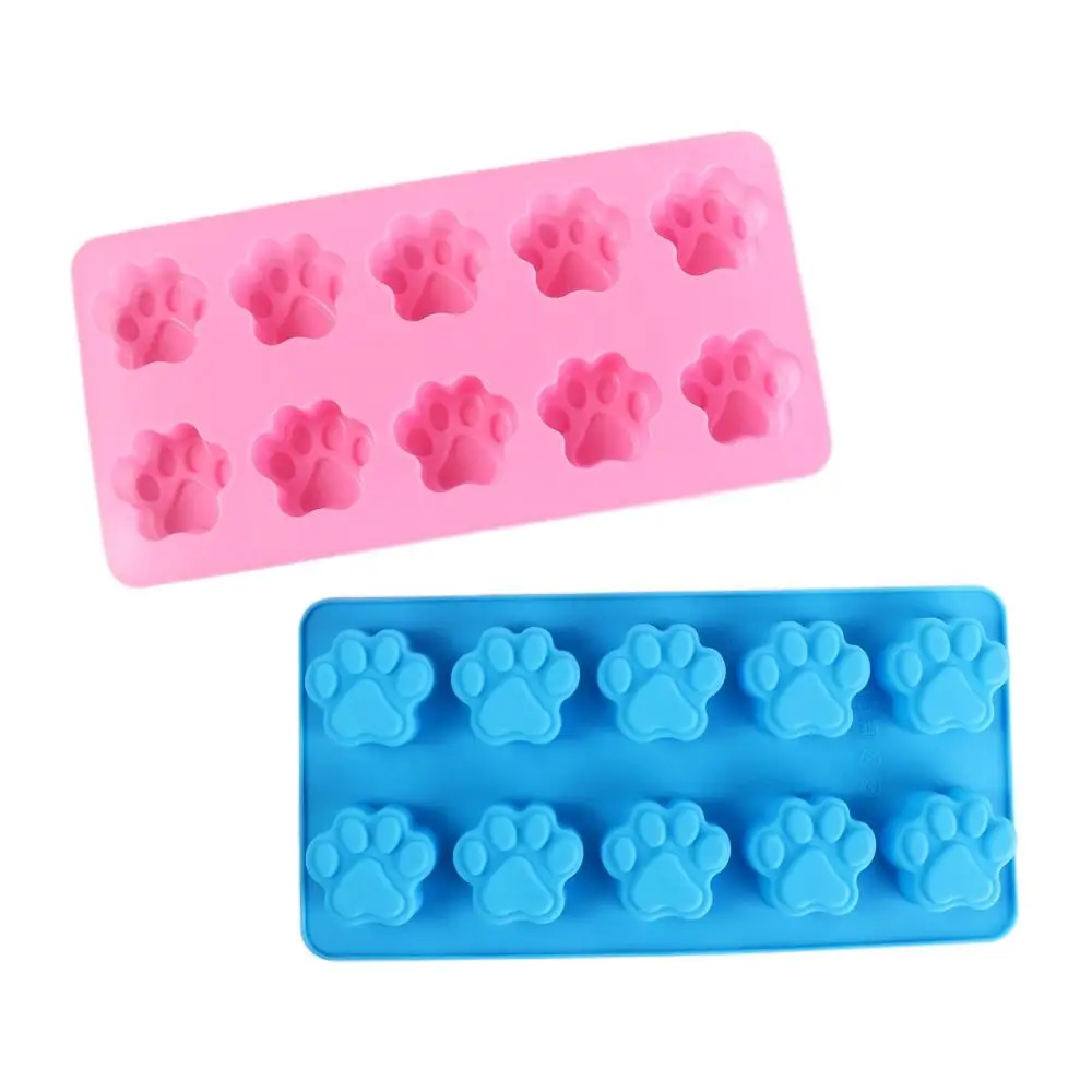

Cute Silicone Bone Ice Trays Easy Demoulding High Temperature Resistance Dog Paw Baking Moulds Rectangle DIY Candy Mold Jelly