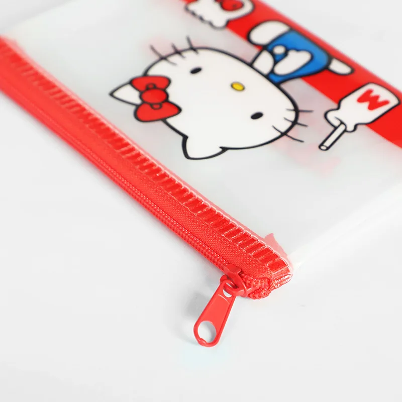 Sanrio hello kitty saco de armazenamento dos desenhos animados pvc saco à prova dwaterproof água portátil saco de maquiagem sacos de dinheiro crianças bonito armazenamento e organização