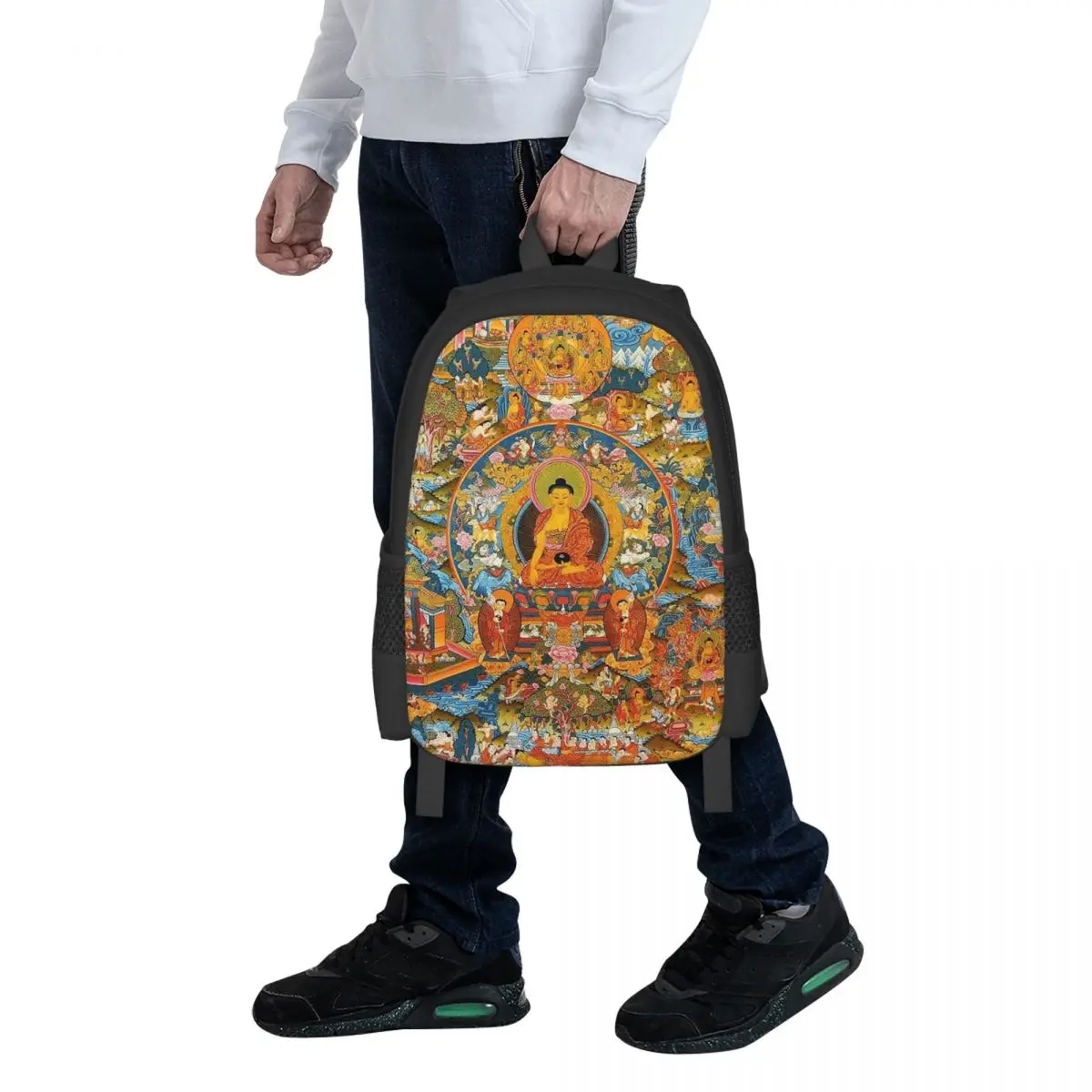 Tantric Buddhist Deity Buddhism God Buddha Student Backpack School Bag Hiking Travel Daypack for  Fashion Bookbag Shoulder Bags