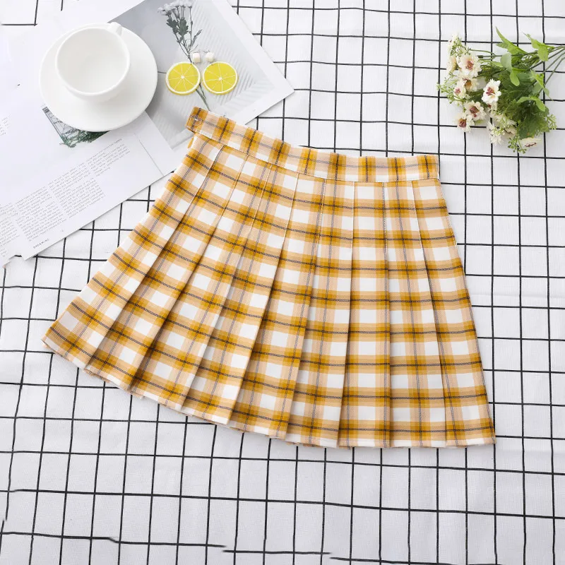 Women's Skirt Fall 2024 School Uniform Girls Pleated Miniskirt Korean Style Y2k Clothing A Line Saia Feminina Plaid Short Skirts