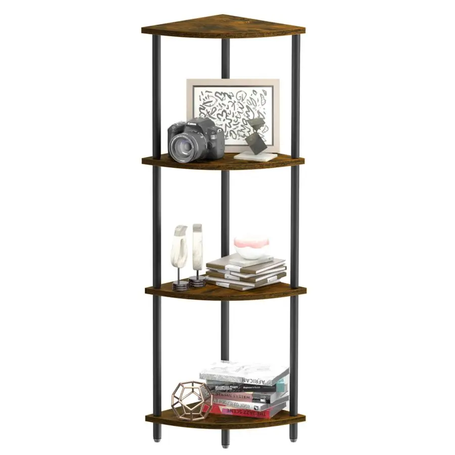 

4Tier Standing Corner Shelf, 42.9 Corner Shelf Stand for Small Space, Corner Display and Storage Shelf for Bedroom, Living Room