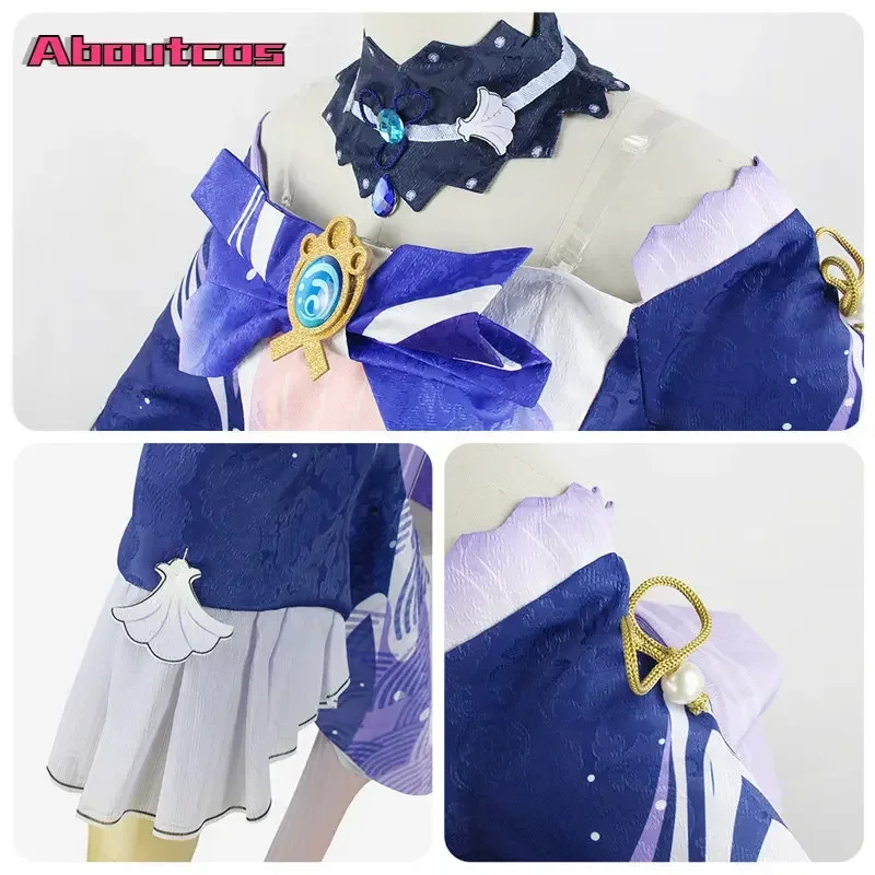 Aboutcos Game Genshin Impact Kokomi Cosplay Costume Sangonomiya Kokomi Sexy Women Halloween Party Fancy Dress Outfit Full Set