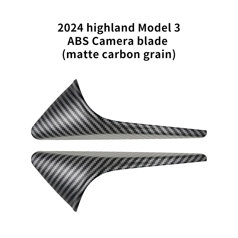 2PCS Matte Carbon Fiber Side Camera Cover for Tesla 2025 Model 3/Y Highland – ABS Fender Trim & Leaf Board Protector