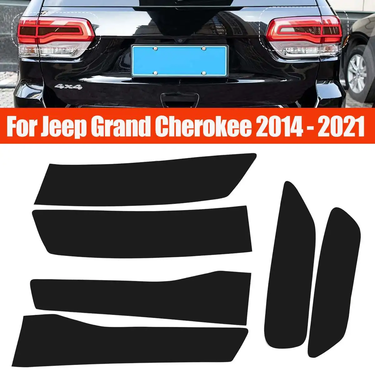 

8PCS Rear Tail Light Tint Overlay Vinyl Light Cover Decal for Jeep for Grand Cherokee Car Accessories 2014 - 2021 2020 2019
