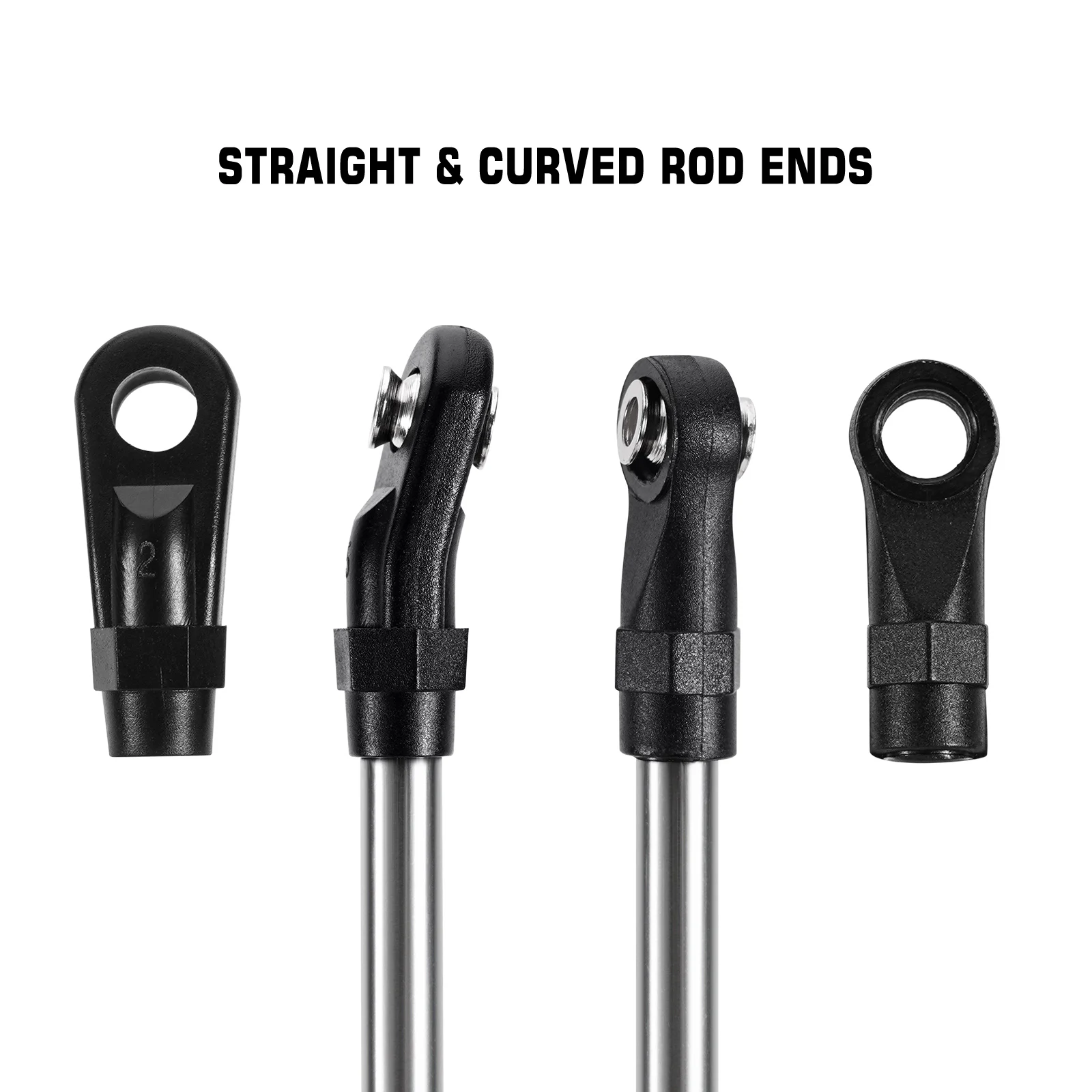 INJORA Stainless Steel High Clearance Links with Rod Ends for 1/10 RC Crawler Car TRX4 SCX10 II SCX10 III VS4-10